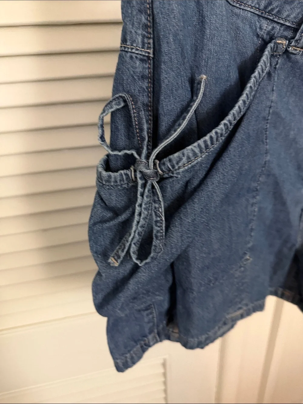 We The Free Relaxed Denim Utility Shorts in Blue - Picture 4 of 4